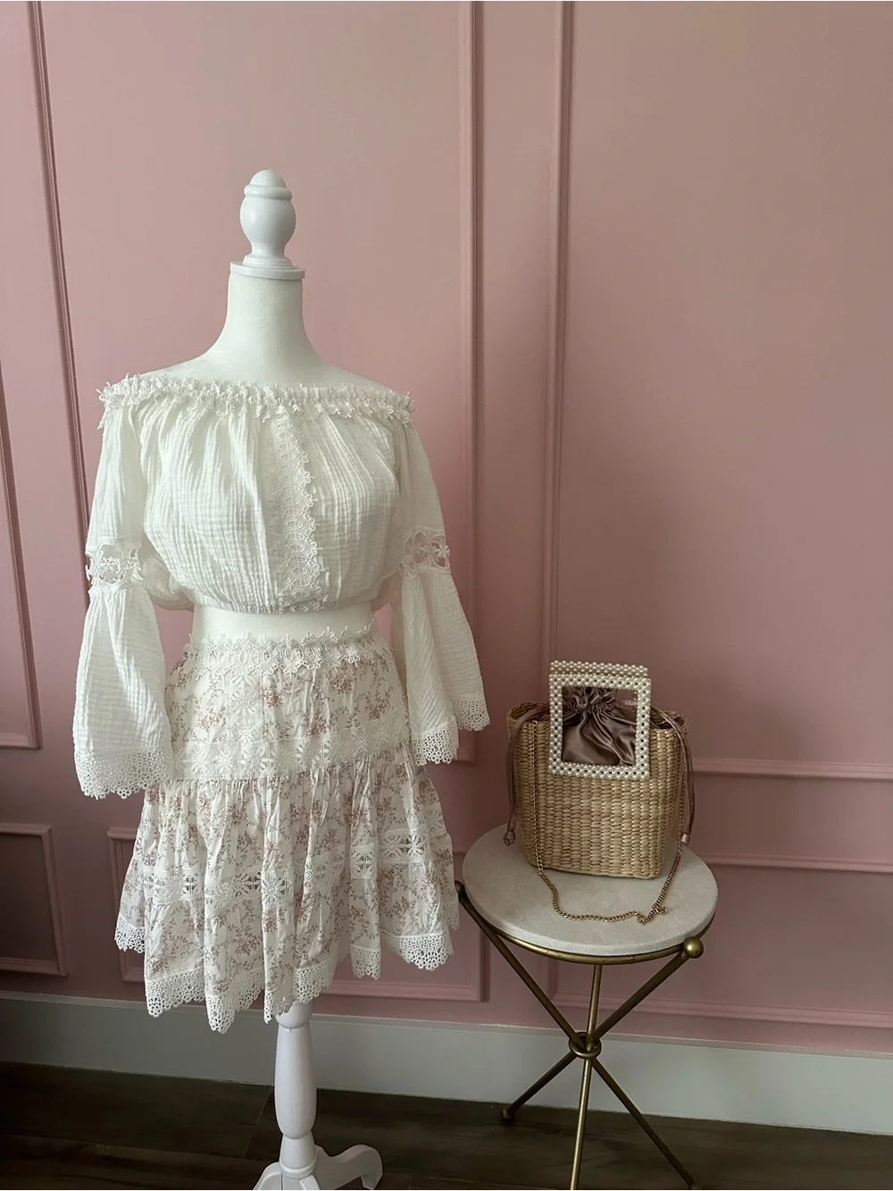 White Off-Shoulder Peasant Top